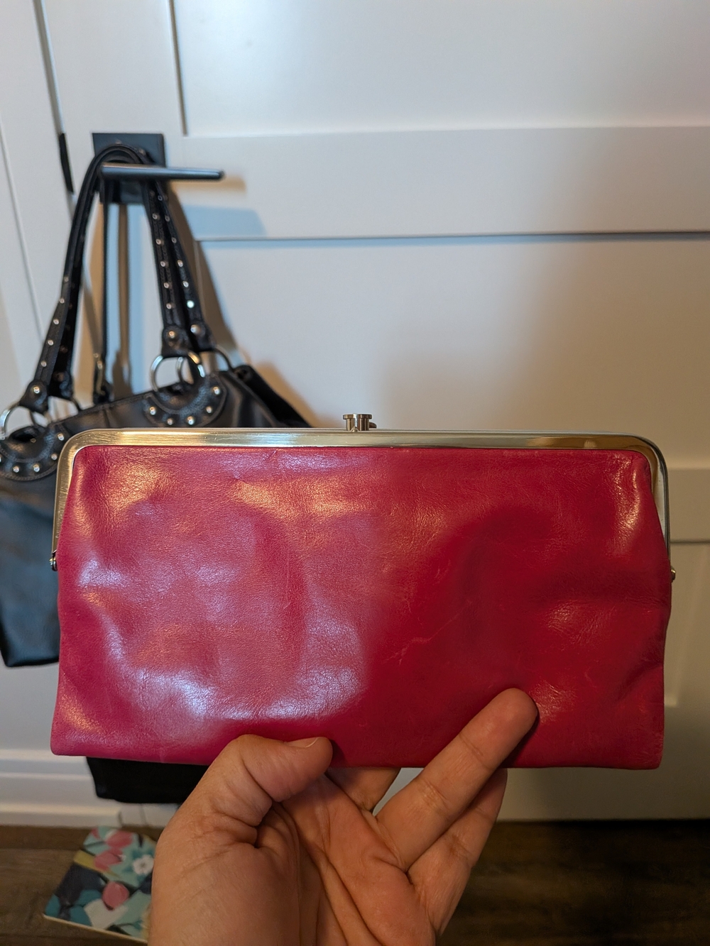 HOBO Hot Pink Kiss-Lock Clutch - Picture 11 of 13